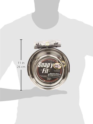 MidWest Homes for Pets Snap'y Fit Stainless Steel Food or Water Bowl, Holds 2 Quarts, Mounts to Wire Crates, No-Tip Design, Rust-Resistant, for Large Dogs and Cats