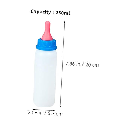 Kisangel 4pcs Calf Feeding Bottle Set for Newborn Goats Lambs and Piglets Sturdy Easy-to-Use PET Nursing Bottles Nipple for Effective Milk Feeding