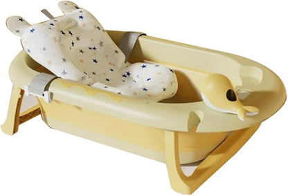 Foldable Dog pet Bathtub,Portable Bathtub for Dogs,Dog Bathtub with Thermometer and Cushion,for Cats and Dogs, Yellow