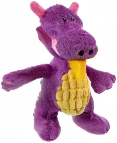 TrustyPup Tough 'N Fun Dragon Squeaky Plush Dog Toy, Chew Guard Technology - Purple, One Size (71149)