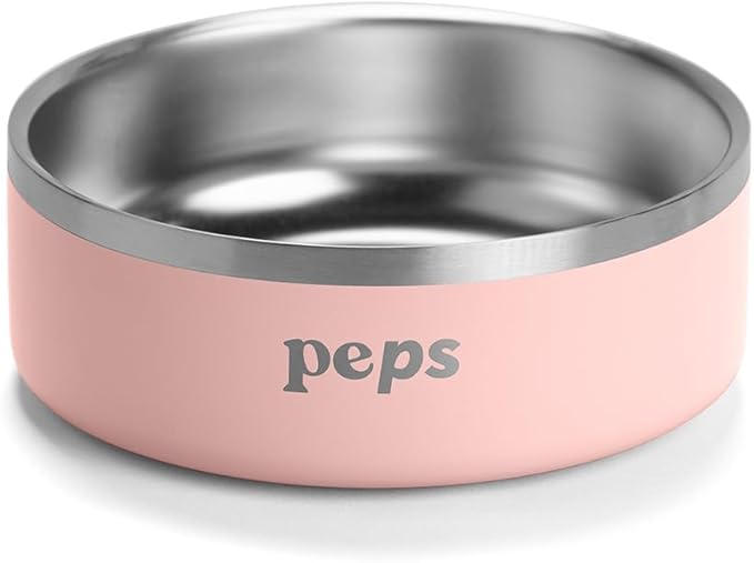 Peps Pet Food Bowl - Non-Slip & Dishwasher Safe | Stylish Blush Design for Pets