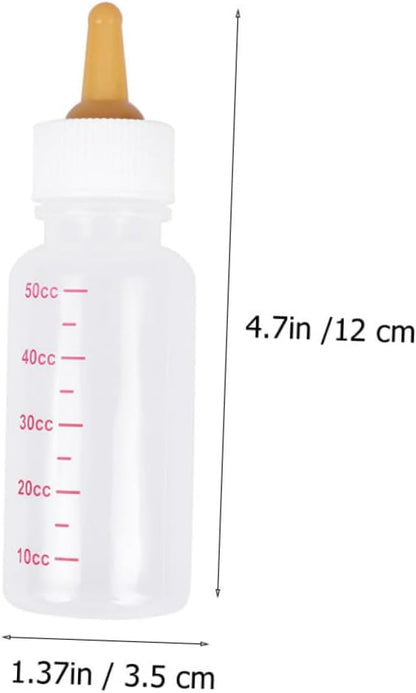 1Set Pet Nursing Bottle Kit Small Puppy Kitten Feeding with Nipples Portable Food Grade Milk Feeder for Newborn Animals Durable Lightweight