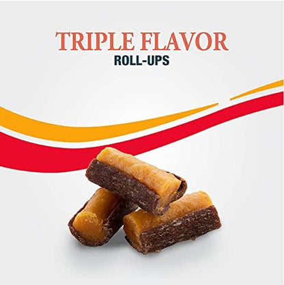 Good'n'Fun Good 'n' Tasty Triple Flavor Roll Ups 4 Oz Cheese,Beef,Pork,(Pack of 4)