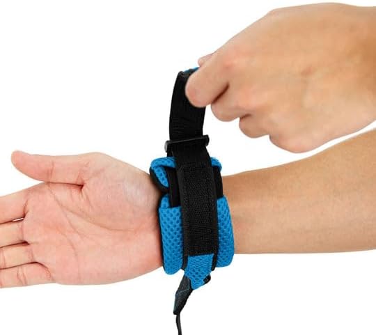 Gooby Soft Mesh Wrist Band Surfer Leash - Sea Blue, 6 FT - Comfortable Hands Free Leash with Elastic Band for Small, Medium and Large Dogs