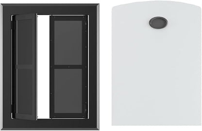 【PATAPLUS】 Aluminum French Large Dog Door,Strong Double Magnetic Flaps,with Aluminum Telescoping Tunnel Heavy-Duty Do g Door for X-Large and L arge Dog Up to 200LBS (Black, X-Large)