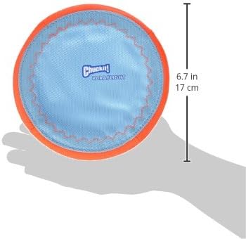 Chuckit! Paraflight Flying Disc Dog Toy - Water Floating Flyer - Durable Nylon Construction with Soft Rubber Edges - for Small and Medium Dogs - Size Small - 6.75" L x 6.75" W (Pack of 2)