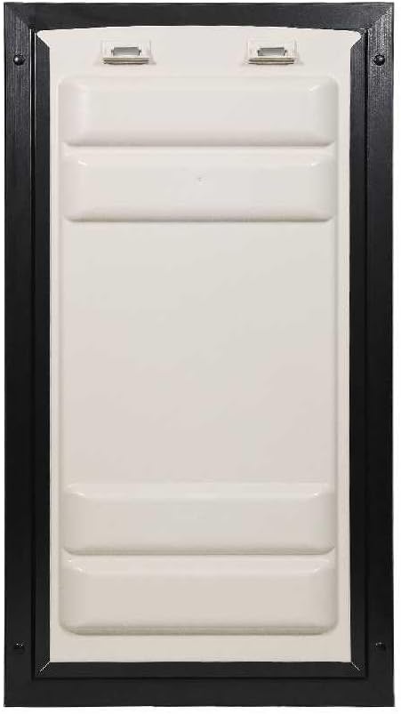 Liberty Pet Door for Doors | Clear Vinyl Dog & Cat Flap for Interior & Exterior Doors | Durable Rust-Free Aluminum Frame | Black, Large, Single Flap