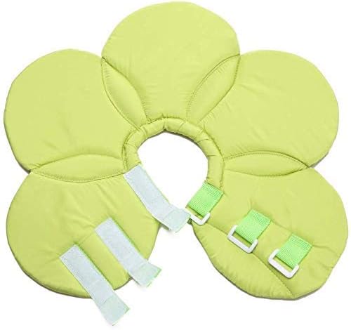 Dogs Cats Medical Grooming Pet E-Collar Recovery Remedy Protective Dog Lick Caught Soft Sponge Adjustable Postoperative Kit for Small and Medium Dog (Green, M (neck's Girth 10.6" to 11.4"))