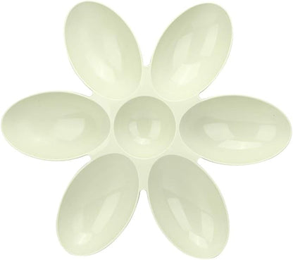 ZJchao Plastic Dog Bowl, Pet Six Petals Multiple Case Food Feeder Puppy Bowls Puppy Feeding Bowls Water Feeding Station for Cats Dogs General, 16.54x16.54inch (Green)