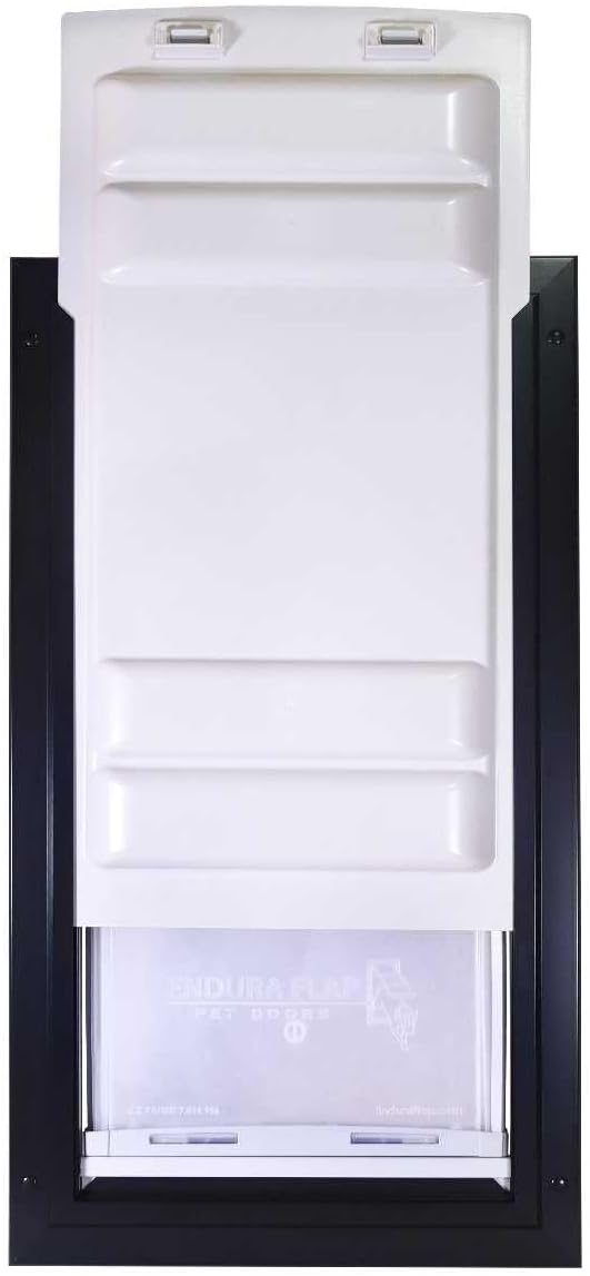 Endura Flap Giant Dog Door for Doors | Designed for Big & Tall Dog Breeds | Insulated Flap for Energy Efficiency | Weather-Resistant & Secure Aluminum Frame | Black, Extra Large, Double Flap
