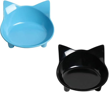 Skrtuan Set of 2 Non-Slip Cat & Dog Bowls – Wide, Shallow Food and Water Dishes for Whisker Fatigue Relief, No Spill, Safe Food-Grade Pet Bowls for Cats, Small Dogs, Kittens, Puppies & Rabbits