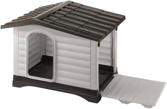 Ferplast Outdoor Kennel, Dog House DOGVILLA 90 in Resistant Thermoplastic Resin, Opening Side Panel