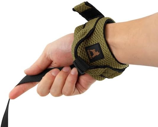 Gooby Soft Mesh Wrist Band Surfer Leash - Brown, 6 FT - Comfortable Hands Free Leash with Elastic Band for Small, Medium and Large Dogs
