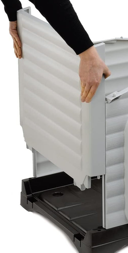 Ferplast Outdoor Kennel, Dog House DOGVILLA 60 in Resistant Thermoplastic Resin, Opening Side Panel, Gray, 87252799, Small