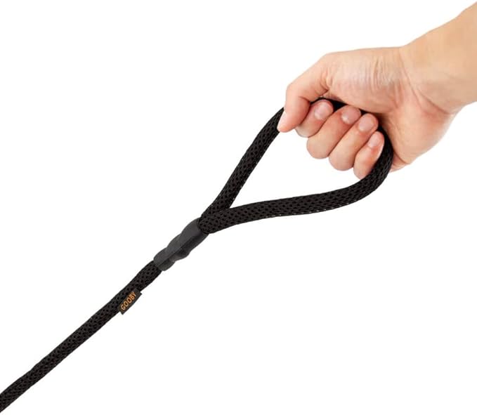 Gooby Mesh Leash - Black, 4 FT - Breathable Mesh 4 Foot Leash for Small Dogs with Bolt Snap Clasp - On The Go Dog Leashes for Small, Medium, and Large Dogs