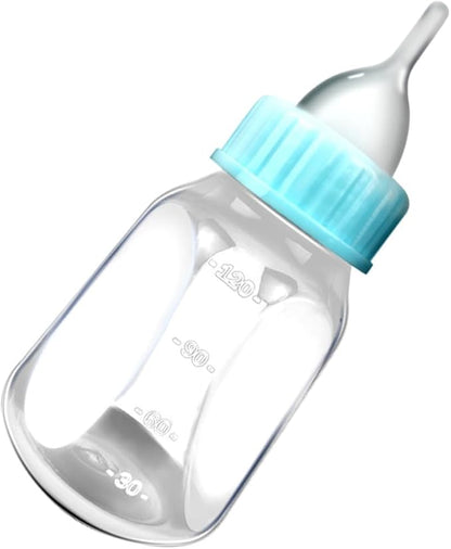 GANAZONO 2Pcs Kitten Milk Bottles with Silicone Nipples for Nursing Cats and Puppies Portable Lightweight Manual Feeder Kit with Leak-Resistant Design for Small Pets Easy to Clean and Carry