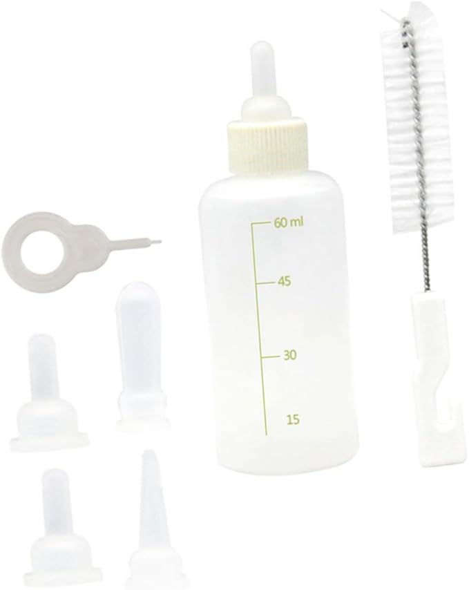 ibasenice Reusable Nursing Bottles for Cats Kitten Milk Bottle Set Puppy Milk Feeder 3 Pack