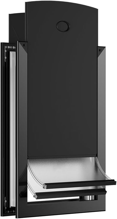 [MAVRICPOWER] Aluminum Large Dog Door for Door, Doggy Door with 2 Sliding Lock Panels for Extreme Weather, Pet Door for Dogs Up to 80 lbs