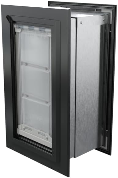 Endura Flap Pet Door for Walls in Black | Energy-Efficient Double Flap Design for Wall Installations | All-Weather Protection with All-Metal Telescoping Tunnel | Black, Small, Double Flap