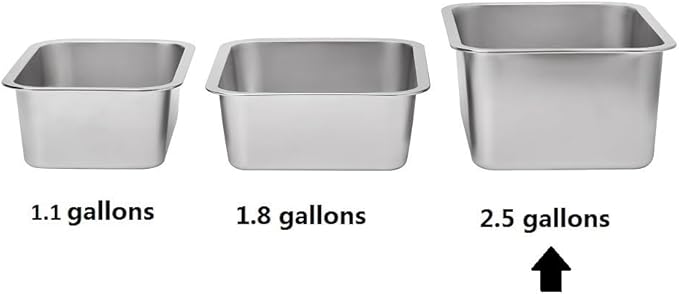 Kichwit 2.5 Gallons Large Dog Bowl Food Grade Stainless Steel Pan, Dishwasher Safe