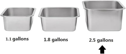 Kichwit 2.5 Gallons Large Dog Bowl Food Grade Stainless Steel Pan, Dishwasher Safe