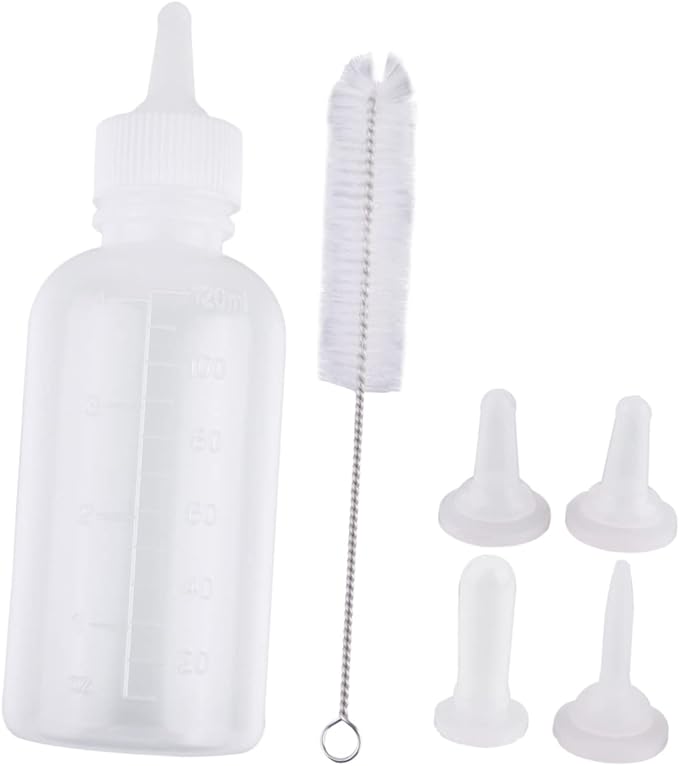 GALPADA 6Pcs Pet Nursing Bottle for Dog and Cat Feeding Includes Cleaning Brush Practical and Easy to Use for Pets Puppy Milk Feeder