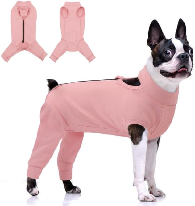 KOESON Dog Recovery Suit Hind Leg, Recovery Sleeve for Female Male Dogs, Pet Leg Sleeve to Stop Licking, Pet Rear Leg Wound Cover, Dog Spay Onesie for Wound Heal Care