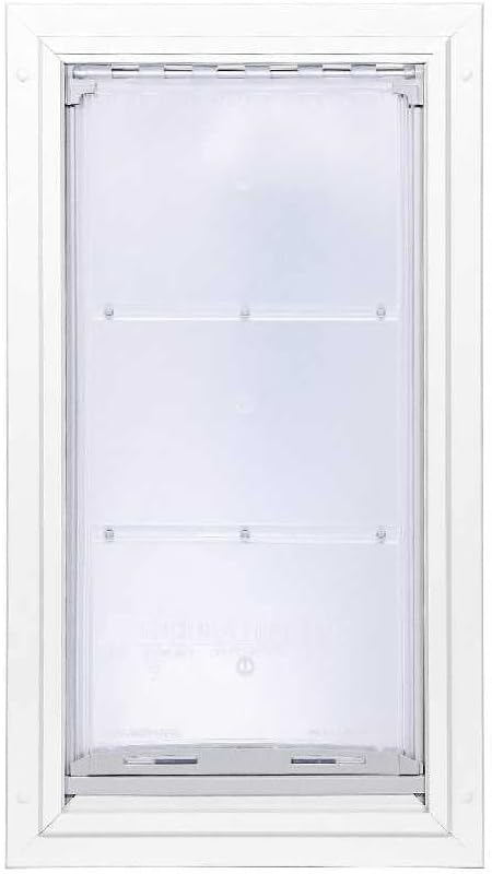 Endura Flap Single Flap Pet Door for Doors | All-Weather Insulated Flap | Durable Aluminum Frame with Secure Locking Cover | Interior and Exterior Door Installations | White, Medium, Single Flap