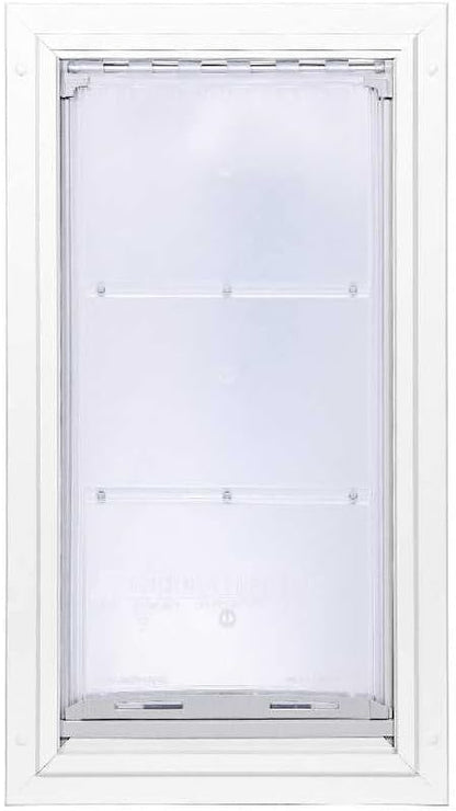 Endura Flap Single Flap Pet Door for Doors | All-Weather Insulated Flap | Durable Aluminum Frame with Secure Locking Cover | Interior and Exterior Door Installations | White, Medium, Single Flap