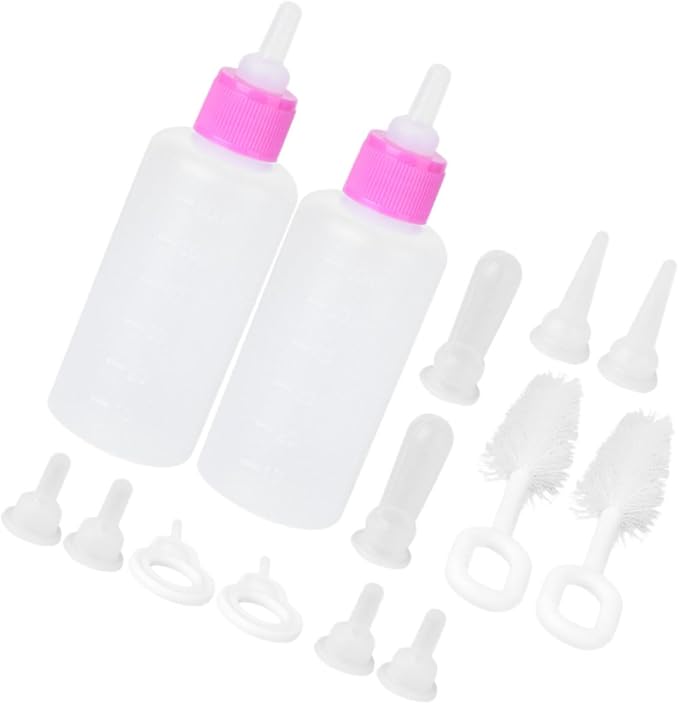 2sets Reusable Cat Feeding Bottles Kitten Milk Feeder Soft and Sturdy Pet Nursing Tool for Kittens and Puppies Easy to Use and Portable Feeding