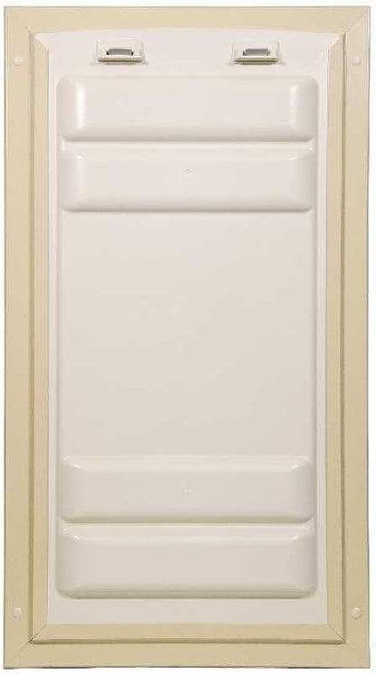 Liberty Pet Door for Doors | Clear Vinyl Dog & Cat Flap for Interior & Exterior Doors | Durable Rust-Free Aluminum Frame | Tan, Small, Single Flap