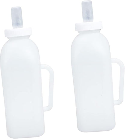 Happyyami 2pcs Calf Milk Bottles Kitten Puppy Pet Nursing Bottle for Puppy Milk Replacer