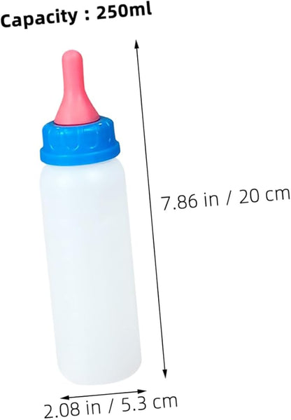 POPETPOP 4pcs Piglet Nursing Bottle Set Calf Feeding Bottle for Small Animals Lamb Goat Milk Feeder Easy-Grip Design Suitable for Artificial Feeding