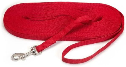 Guardian Gear Cotton Web Dog Training Lead 15'x5/8", Red