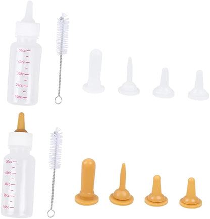 Toddmomy Pet Nursing Bottle Set for Dog Cat Kitten Formula Feeding Bottle Puppy Milk Feeder Replacement Nipple Cleaning Brush Included