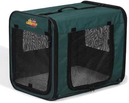 MidWest Homes for Pets Canine Camper Sportable, 24-inch Portable Tent Crate for Dogs, Soft-Sided, Folding Frame, Mesh Windows, Zip Door, Water-Resistant, Includes Pad
