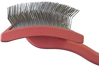 Chris Christensen Big G Dog Slicker Brush for Dogs (Goldendoodles, Labradoodles, Poodles), Groom Like a Professional, Fluff Detangle Style, Saves Time Energy, Coral, Large