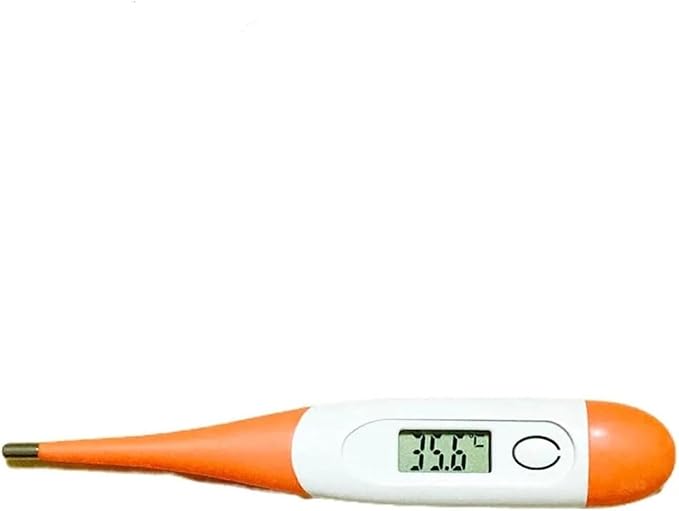 Digital Thermometer for Pets - Soft Head Veterinary Thermometer for Dogs and Cats(Orange)