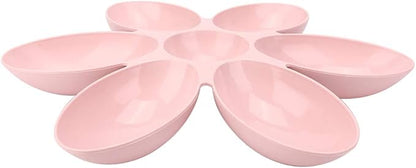 Pssopp Petal Bowl, 6-Petal Plastic Feeder, Easy to Use, Multi-Function, Space Saving, Stable Design
