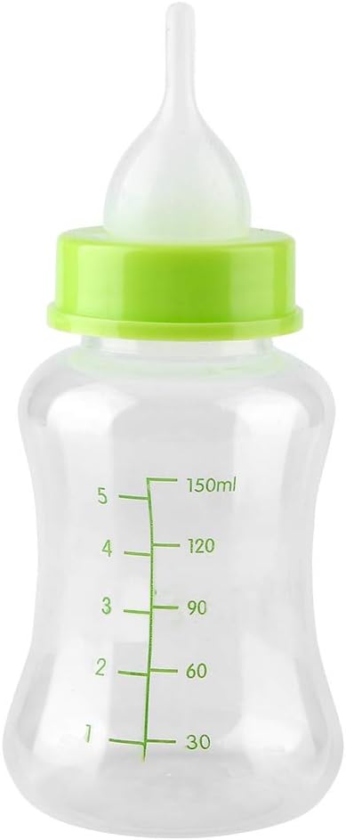 Kitten Bottle Feeding Kit, Silicone Feeding Nipple 150ml Milk Bottle Feeder Puppy Bottles for Nursing Kitten Feeding Bottle for All Breed of Puppies, Kittens and Other Animals
