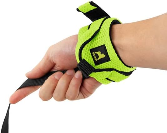 Gooby Soft Mesh Wrist Band Surfer Leash - Lime, 6 FT - Comfortable Hands Free Leash with Elastic Band for Small, Medium and Large Dogs
