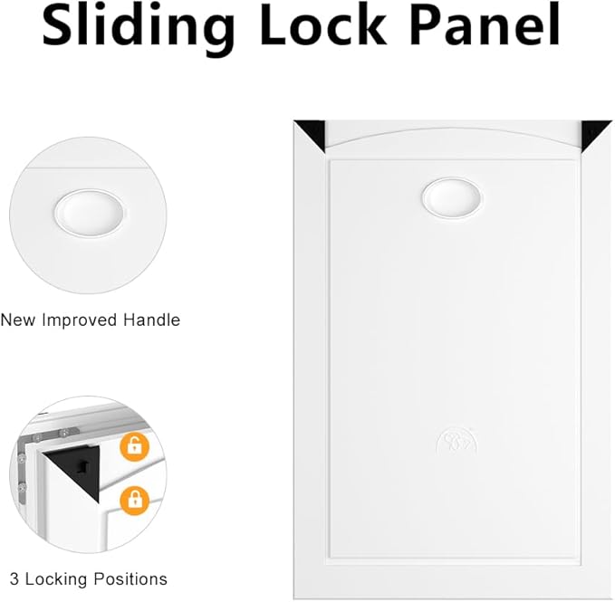 [MAVRICPOWER] Aluminum Large Dog Door for Door, Doggie Door with 2 Sliding Lock Panels for Extreme Weather, Doggy Door for Dogs Up to 80 lbs