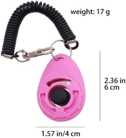 2Pcs Pink Dog Clicker for Training Easy to Use with Button Dog Training Accessories Strong and Long-Lasting, Training and Behavior Aids