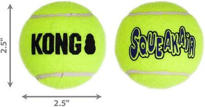 Kong Squeakair Dog Toy Tennis Ball - Medium, x 9