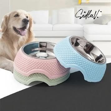 SEDLAV 1pc Stainless Steel Anti-Slip Pet Feeder Bowl - Simple Dog and Cat Food & Water Dispenser - Travel Feeding Bowls for Basic Pet Supplies Suitable for Dogs and Cats