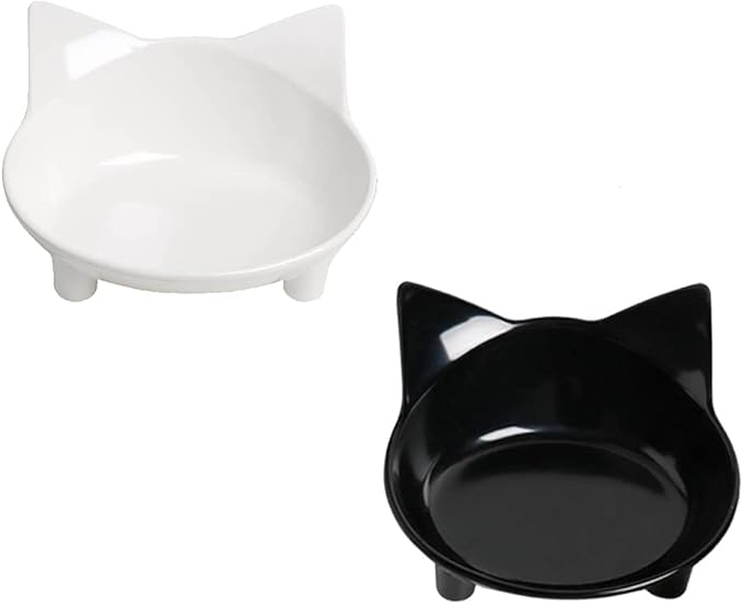 Skrtuan Pet Cat Bowl Dog Food Bowl – Non-Slip, Wide & Shallow Pet Dish for Whisker Fatigue Relief, Safe for Puppies & Rabbits