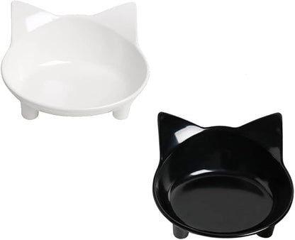 Skrtuan Pet Cat Bowl Dog Food Bowl – Non-Slip, Wide & Shallow Pet Dish for Whisker Fatigue Relief, Safe for Puppies & Rabbits
