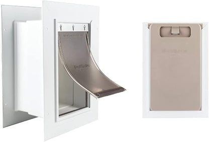 PetSafe Wall Entry Pet Door - Rust-Free Telescoping Frame - Easy Install for Interior & Exterior Walls 4 3/4" - 7" Thick - Small - for Pets Up to 15 Lb