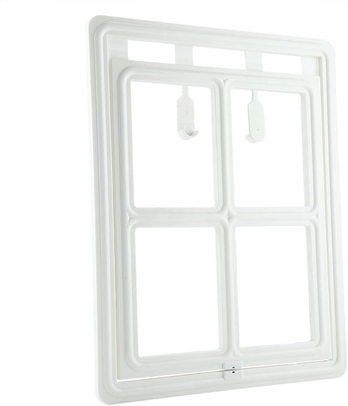 Acouto Screen Fit Pet Door Plastic Pet Dog Puppy Door Locking Safe Flap Screen Window Gate Doors, & Ramps (XL Font)