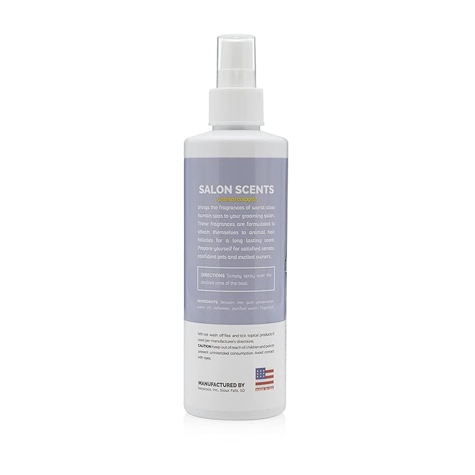 Bark2Basics Salon Scents Pet Grooming Cologne Spray - 8 oz, Natural Professional Perfume for Dogs and Cats, Long Lasting, Deodorizing, Made in The USA (Lavender Chamomile)